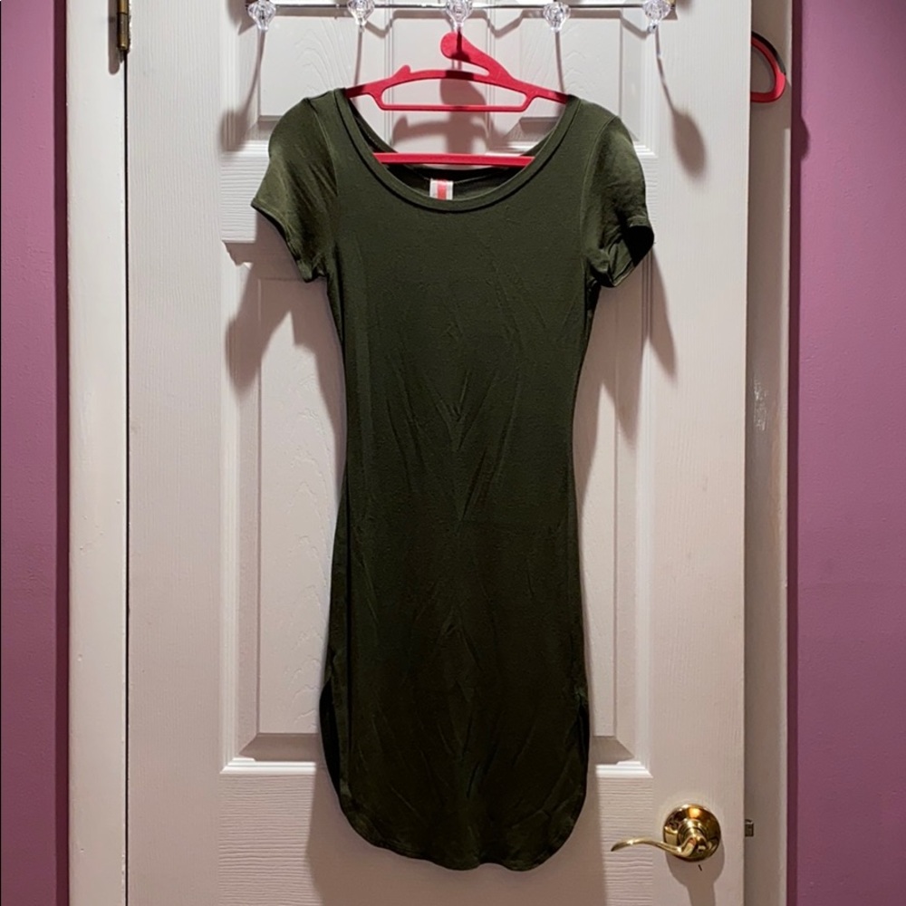 Army Green T-Shirt Dress